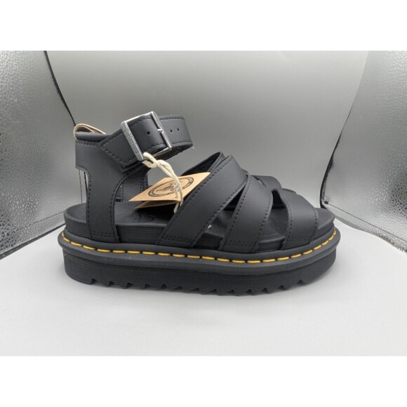 Dr Martens Blaire Hydro Leather Strap Sandal Women’s Size 7 Black - Picture 1 of 12